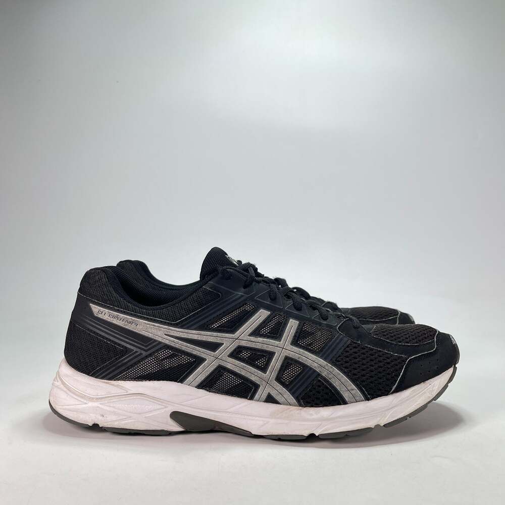 ASICS GEL-Contend 4 Black Silver Running Shoes Sneakers T715N Men's Size 12